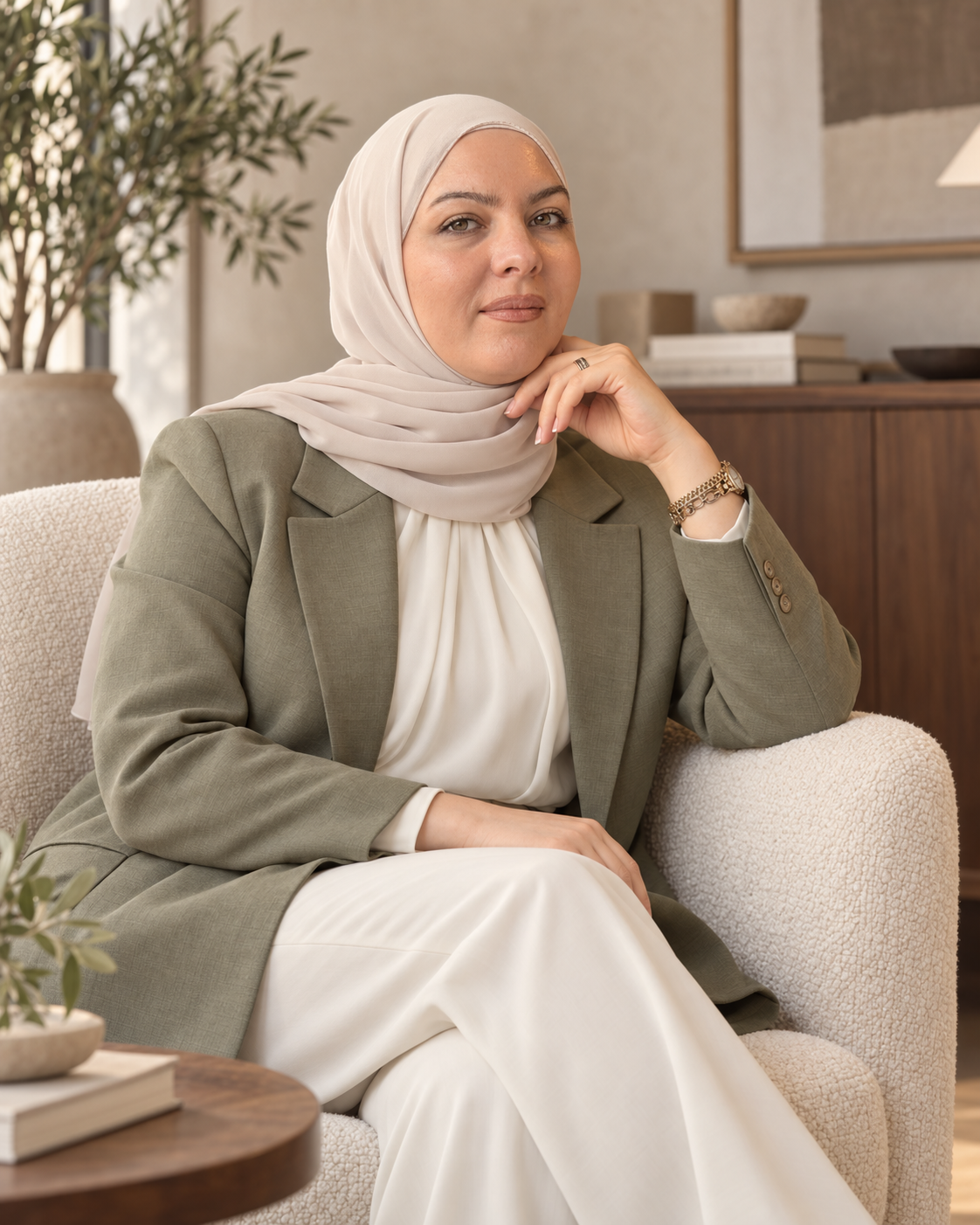صورة ترويجية معدّلة لنور في جلسة منزلية هادئة